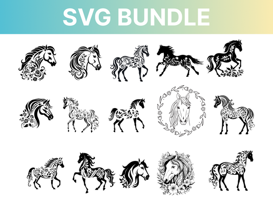 Foral Horse SVG Bundle