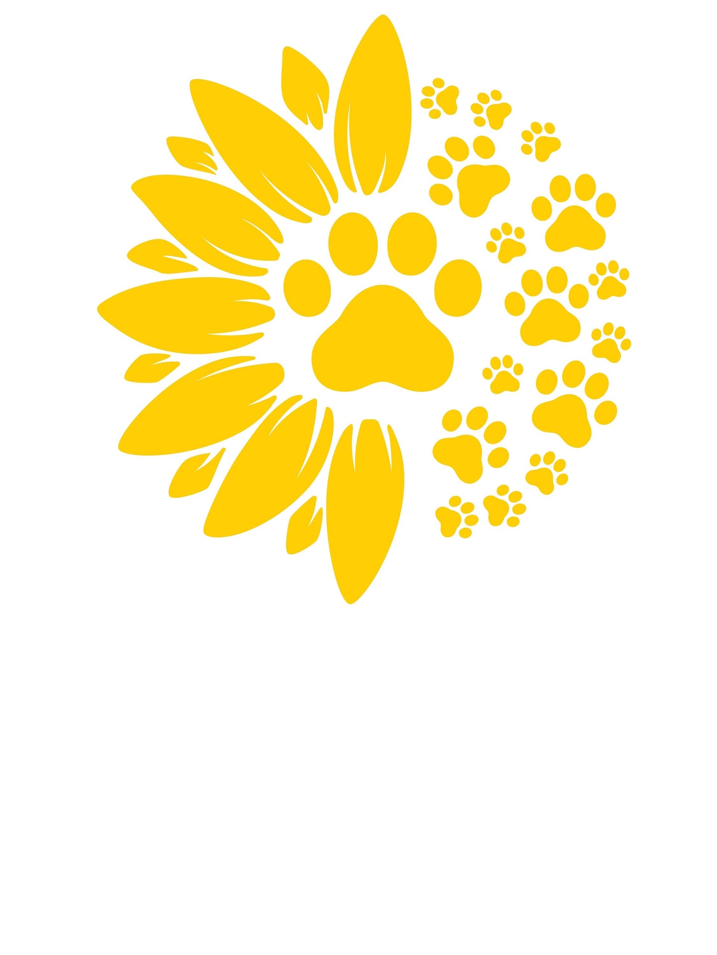 Sunflower Paw Print SVG PNG | Sunflower Dog Print svg | Dog mom svg | Sunflower mama svg