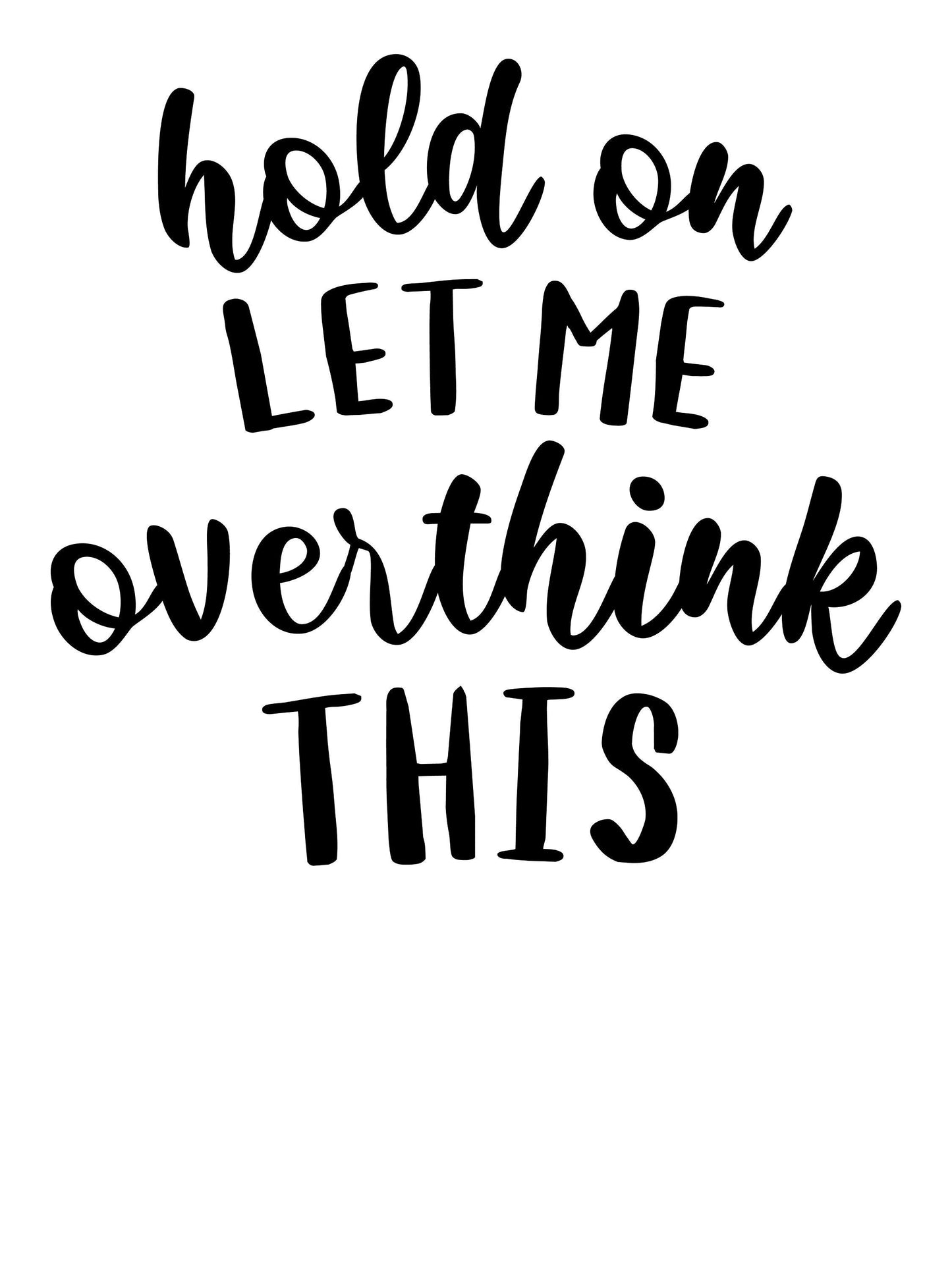 Hold On Let Me Overthink This svg, Sarcastic Cut File, Funny Quote svg, Overthink svg, Instant Download, Cut File For Cricut, Silhouette