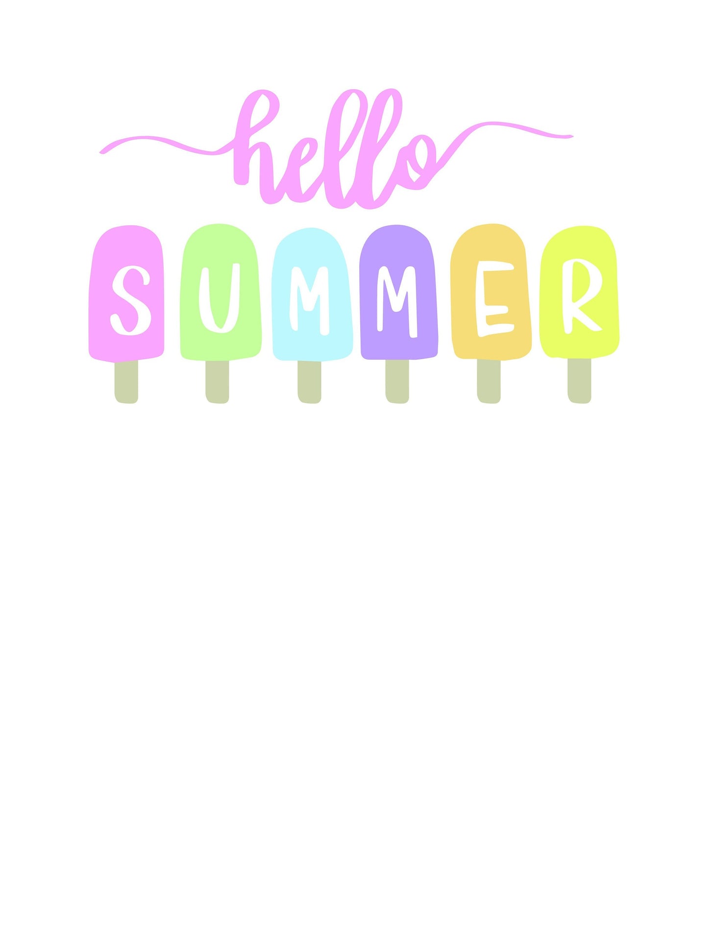 Hello Summer SVG, Popsicle svg, Summer svg, Beach Svg, Ice Cream,, Iron on Vinyl, Summer Sign svg, Cut Files for Cricut, Silhouette, Cameo