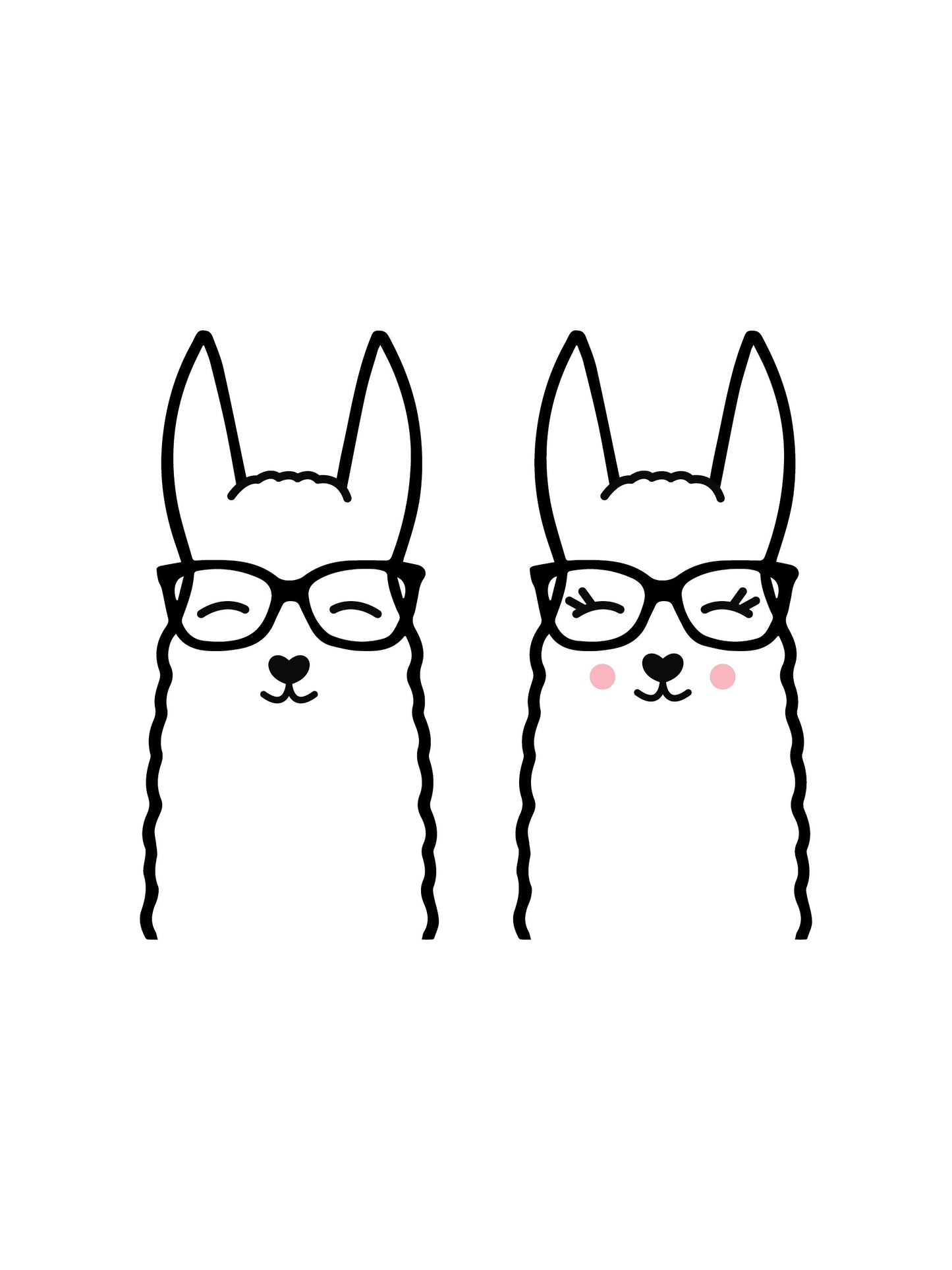 Llama SVG | Hip Llamas svg | girl llama svg | boy llama svg | llama clip art | hipster svg